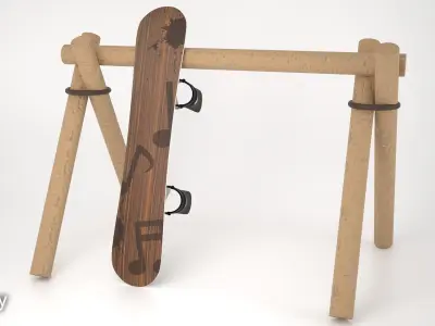 Snowboard skateboard holder 3D model