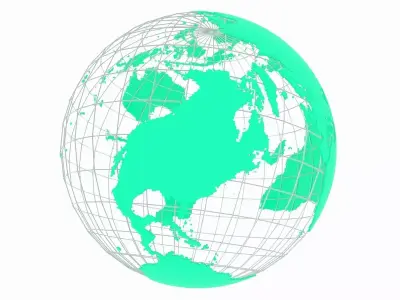 Globe News Skeleton Teal 3D model