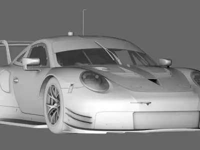 Porsche 911 RSR 2017 Low-poly 3D model