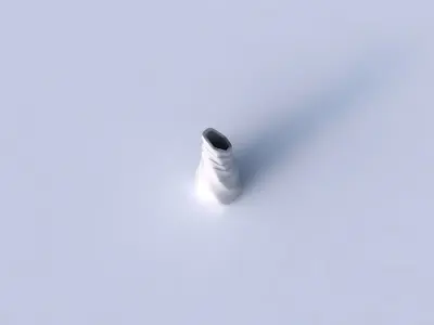 Vase twisted top bent hexagon with smooth horizontal ribbons  3D print model