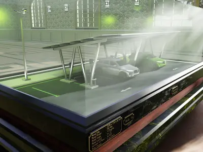 Solar Carport Type-2 3x12 Panels Diorama 3D model