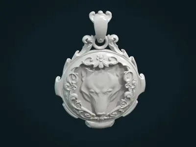 Wolf Pendant II 3D print model