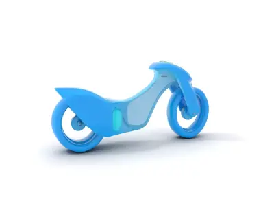 Futuristic Cyan Motorcycle model pack Low-poly 3D model