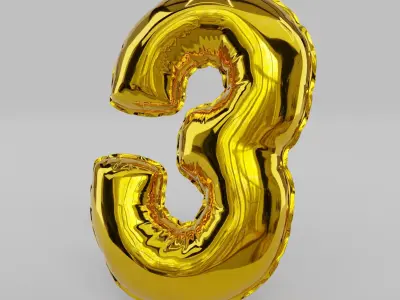 Balloon Numbers 3D model