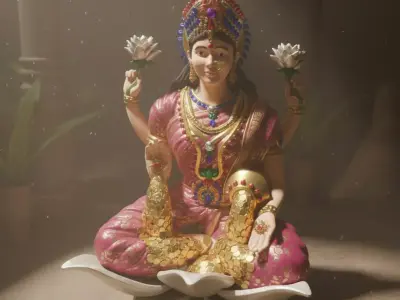 Goddess Lakshmi High-Detail  3D Model 3D print model