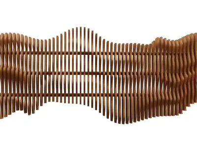 Parametric Wavy Wooden Wall Decor - 01 -CNC files for cutting 3D model