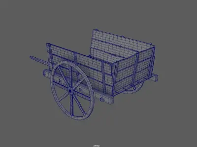 Farm Cart Low-poly 3D model