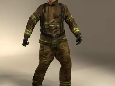 Firefigther Rigged 3D model