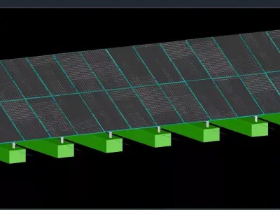 Solar Energy Construction 2x15 Table 3D Model 3D model