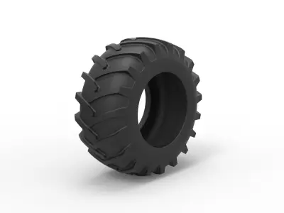 Tire of Vintage Pulling tractor Version 1 Scale 1 to 25 3D print model