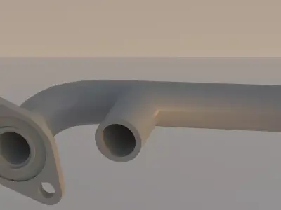 Two-end pipe Low-poly 3D model