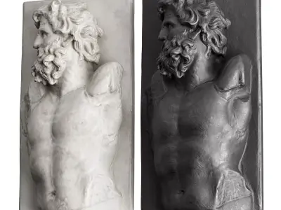 Klytios wall relief Low-poly 3D model