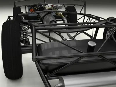 Mercedes 300SL with chassis Pack 3D model