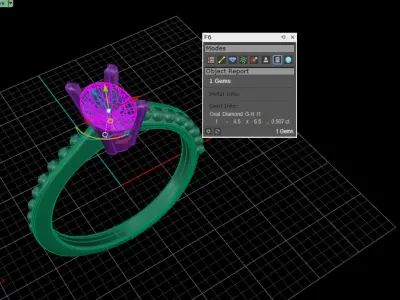 Elegant 3 Solitaire Ring 3D print model