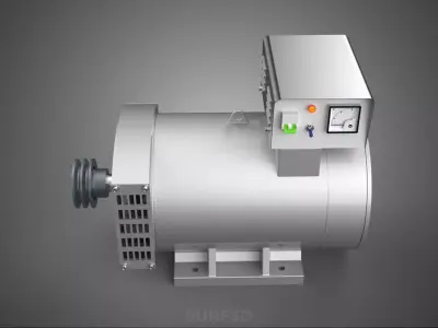 ENGINE MOTOR GENERATOR ALTERNATOR DYNAMO GENSET CONTROL PANEL KW 3D model