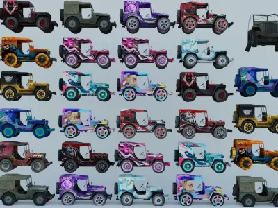 Vehicle car Jeep 29x 3D model