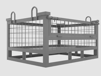 container metal pallet crate 3D model