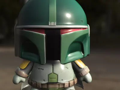plushie Chibi Boba Fett Low-poly 3D model