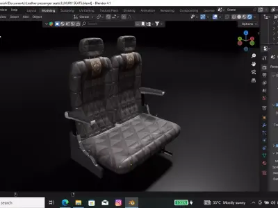 Vehicle passenger seat 3D model