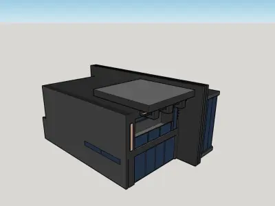 Architectural 3D model building with roof 3D model