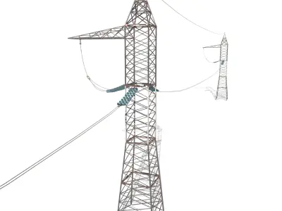 Electricity Pole 17 Low-poly 3D model