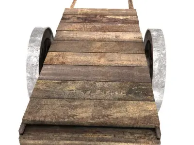 Cart A old wooden 3D model