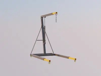 Engine Crane - Mobile Hydraulic Garage Crane Low-poly 3D model