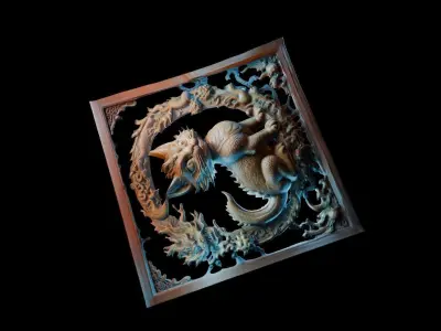 The power of the Dragon ART FRAME 3D print model