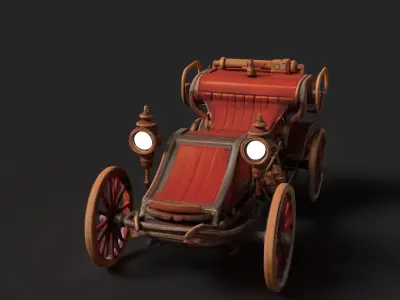 Chinese vintage buggy  Low-poly 3D model