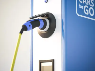 Double electric car charger 3D model