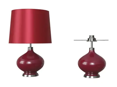 Two Decorative Red Lamps 3D Model 3D model