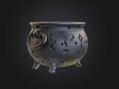 Cauldron of Mysteries Low-poly 3D model