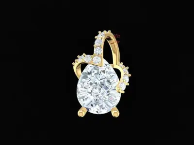 Luxury Gemstone Pendant Jewelry 240 3D print model