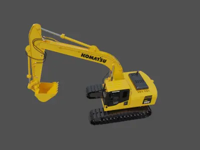 Komatsu PC200-8 Excavator pbr 3D model
