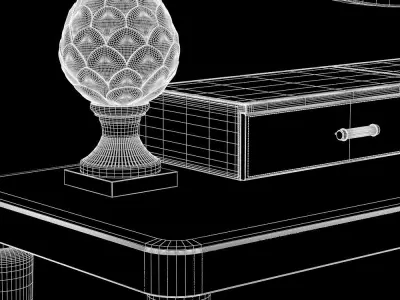 Longhi Odette Console with Graydon Mirror 3D model