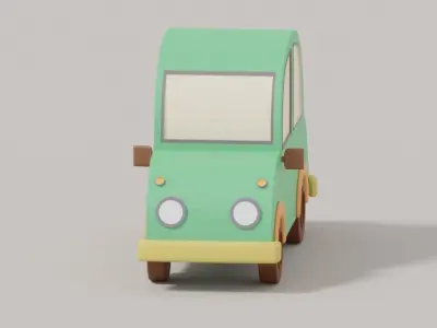 Cartoon Low Poly Car 3D model