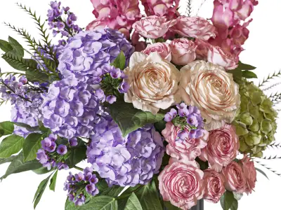 Flower Set 124 Radiance of Pure Serenity 3D model