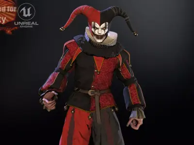 Clown Jester Low-poly 3D model