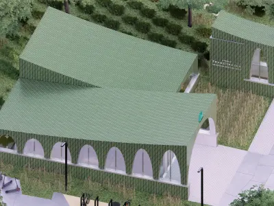 Subway Station Entrance with Elevator in Kyiv 3D model