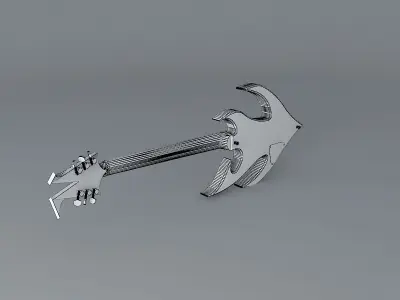 Flaming guitar Free 3D model