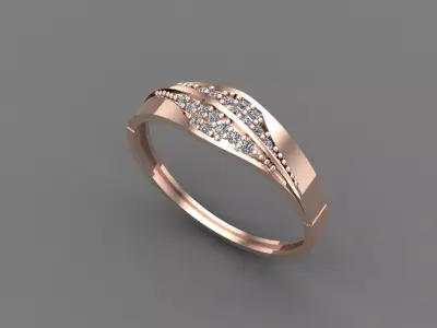 Womens Diamond Signet Ring Women Rings 3dmodels 3D print model 3D print model 23