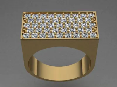 Unisex Diamond Ring 3D print model