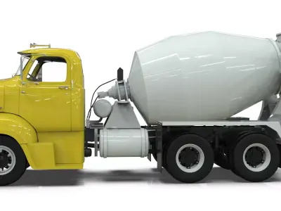 Vintage COE Tandem Axle Cement Mixer Truck  3D model