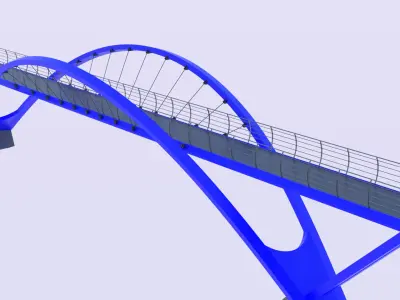 Pedestrian bridge PBR III 3D model