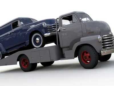 CHEVY COE TOW TRUCK 1949 and 3100 PANEL TRUCK 1951 3D model