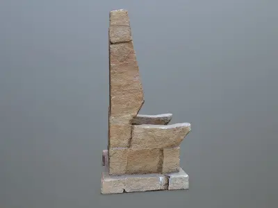 Stone Throne Low-poly 3D model