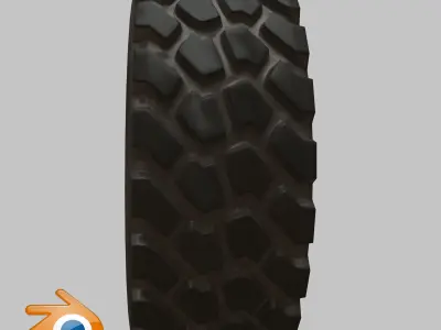 Rubber Tire Low-poly Game Ready VR AR 3D model Low-poly 3D model