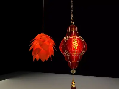 Chinese red lantern  3D model