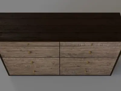 Francis 8 Drawer Dresser Rustic Sundried Ash 3D model