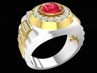 Luxury Round Halo Diamond Ring for Jewelry 3360 3D print model